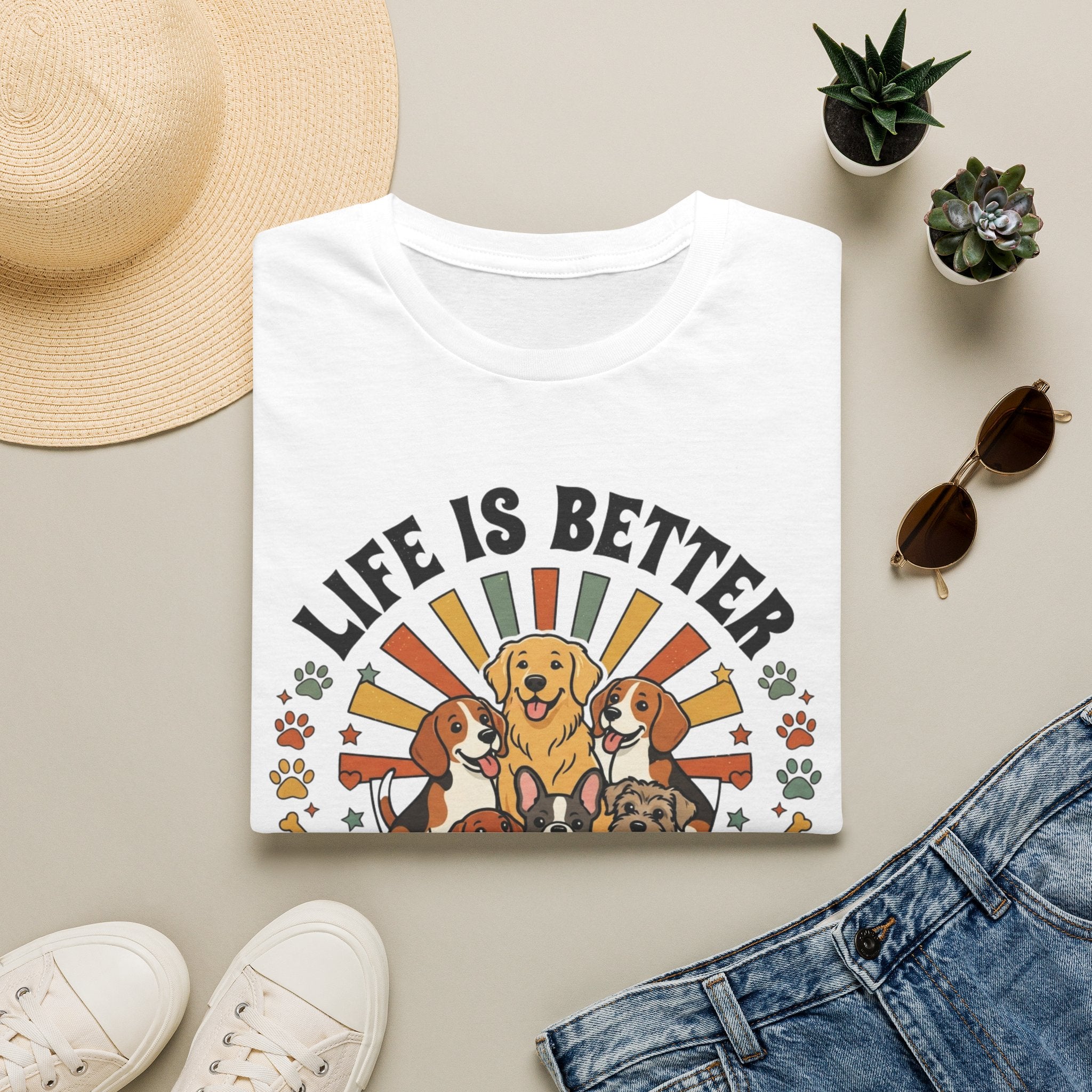 'Life Is Better With Dogs' Graphic T-Shirt