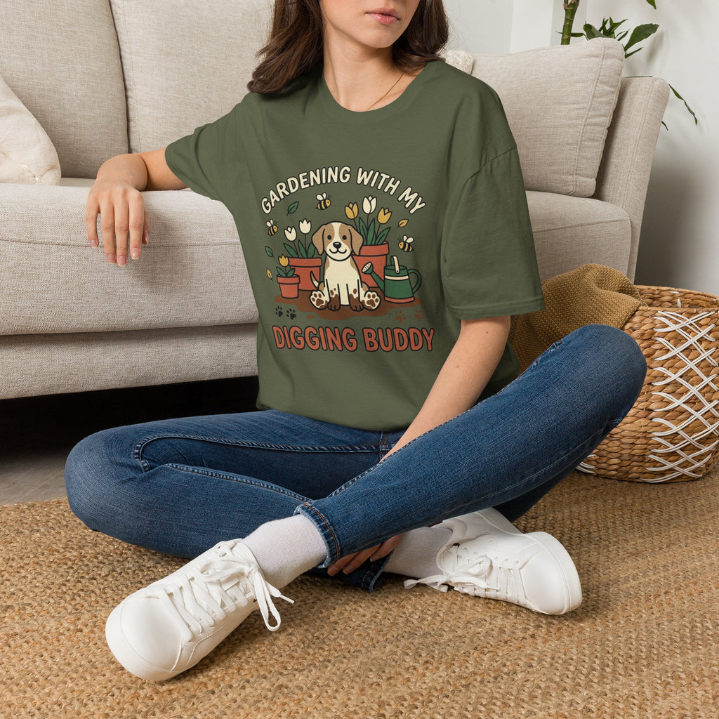 'Gardening With My Digging Buddy' Graphic T-Shirt