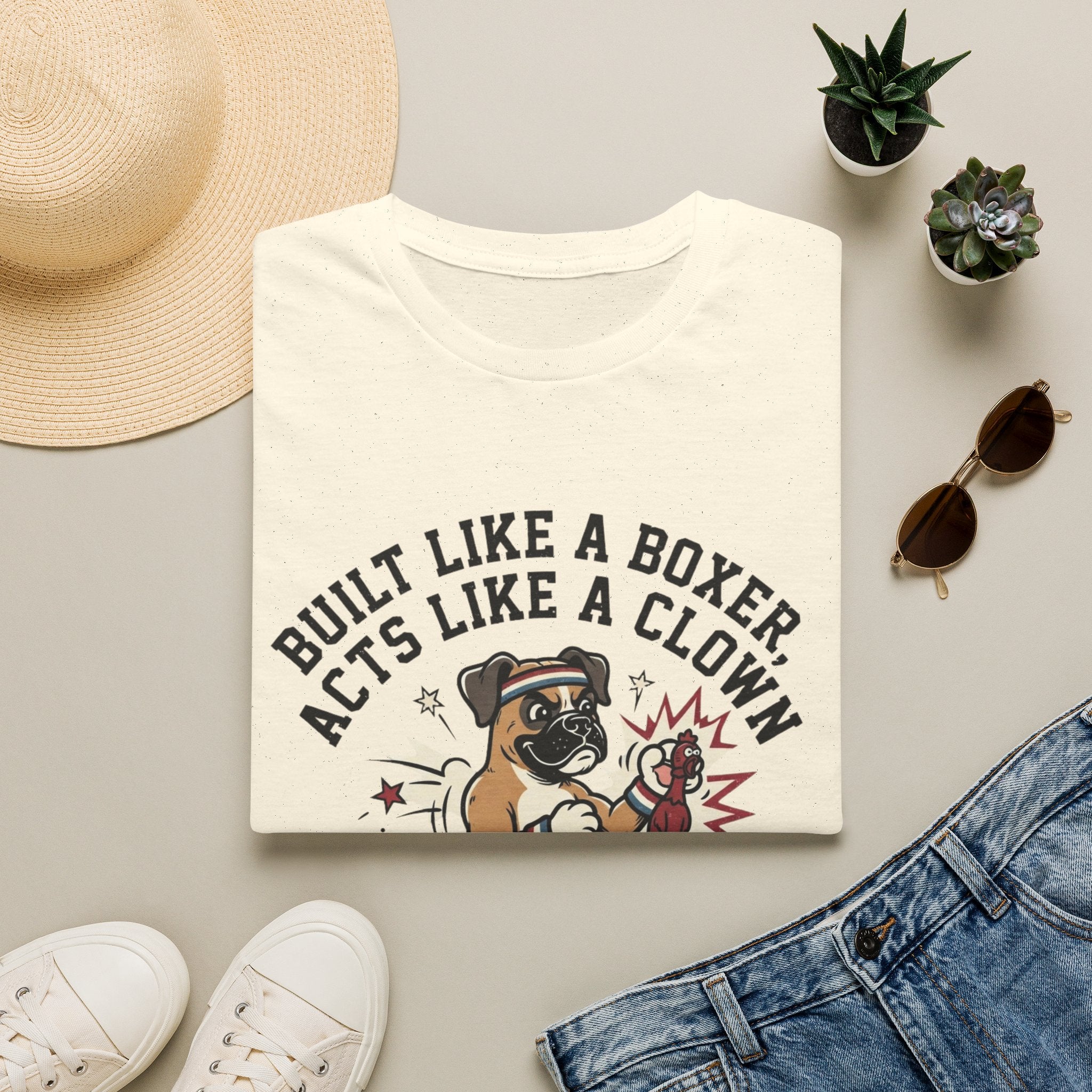 'Built Like A Boxer Acts Like A Clown' Graphic T-Shirt