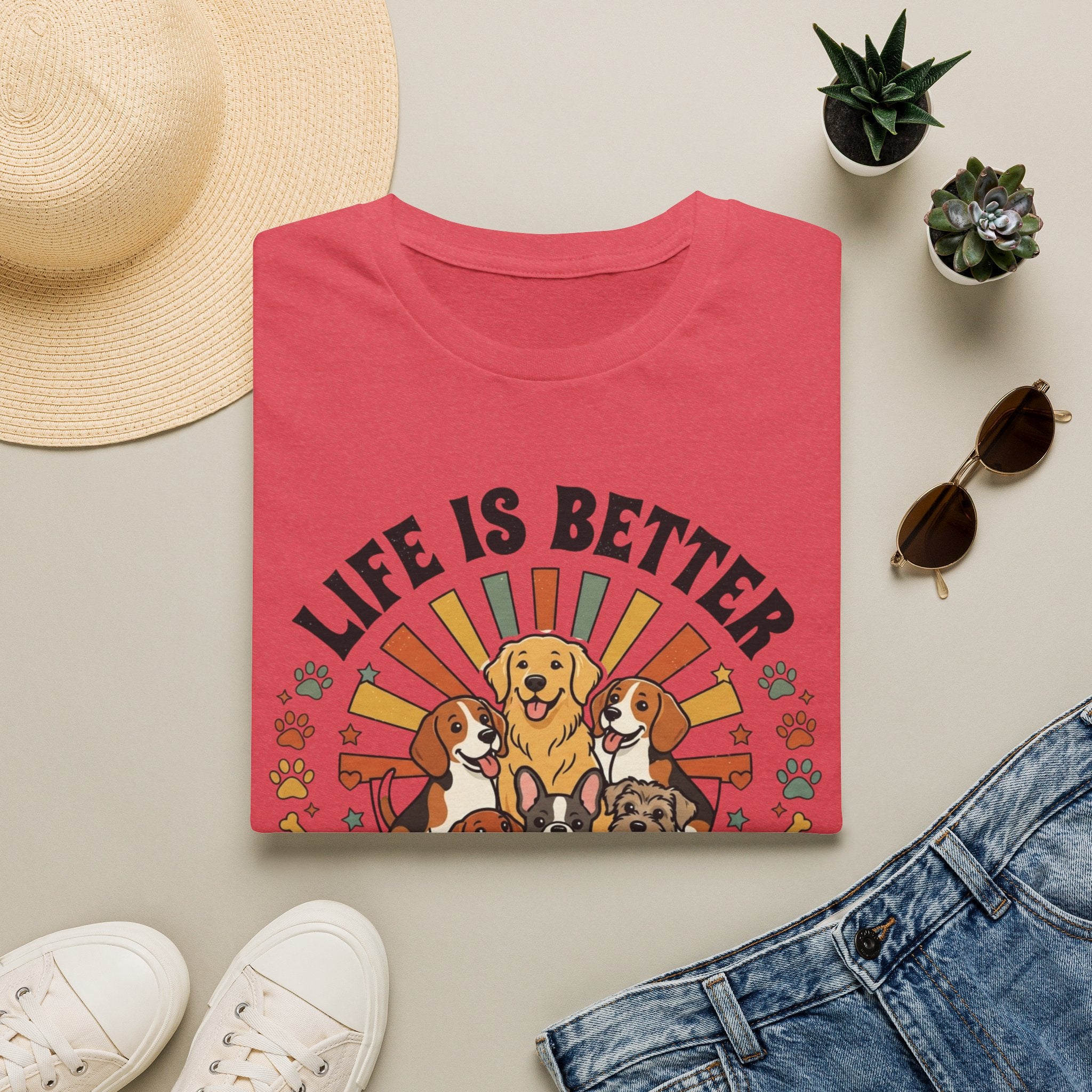 'Life Is Better With Dogs' Graphic T-Shirt