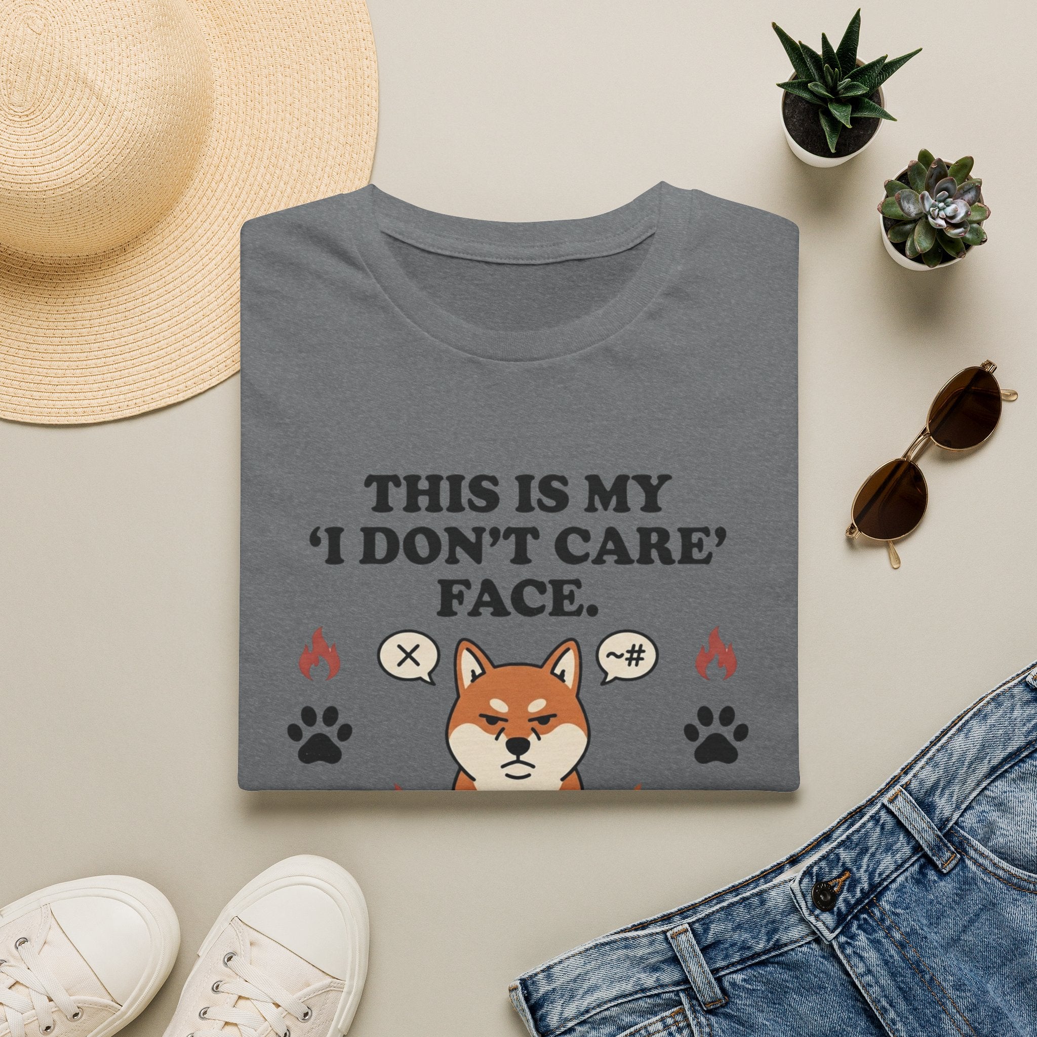 'This Is My I Dont Care Face' Graphic T-Shirt