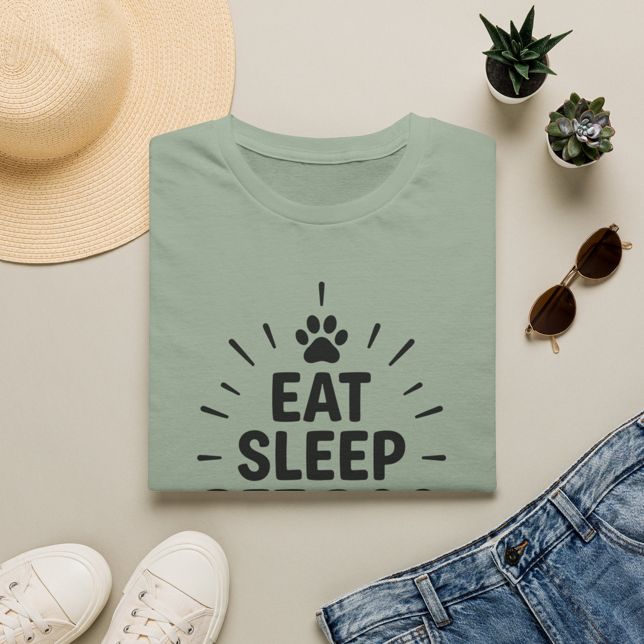 'Eat Sleep Pet Dog Repeat' Graphic T-Shirt