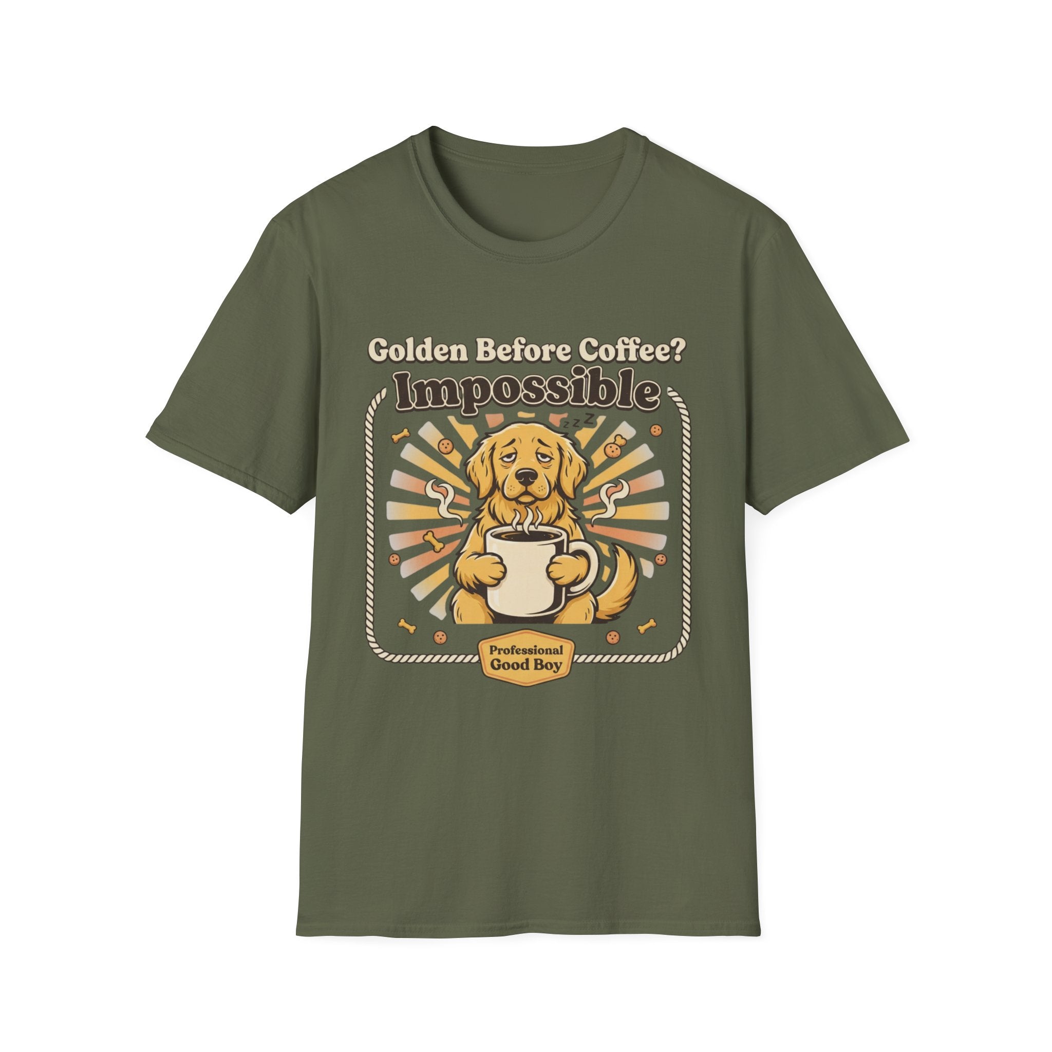 'Golden Before Coffee? Impossible' Graphic T-Shirt