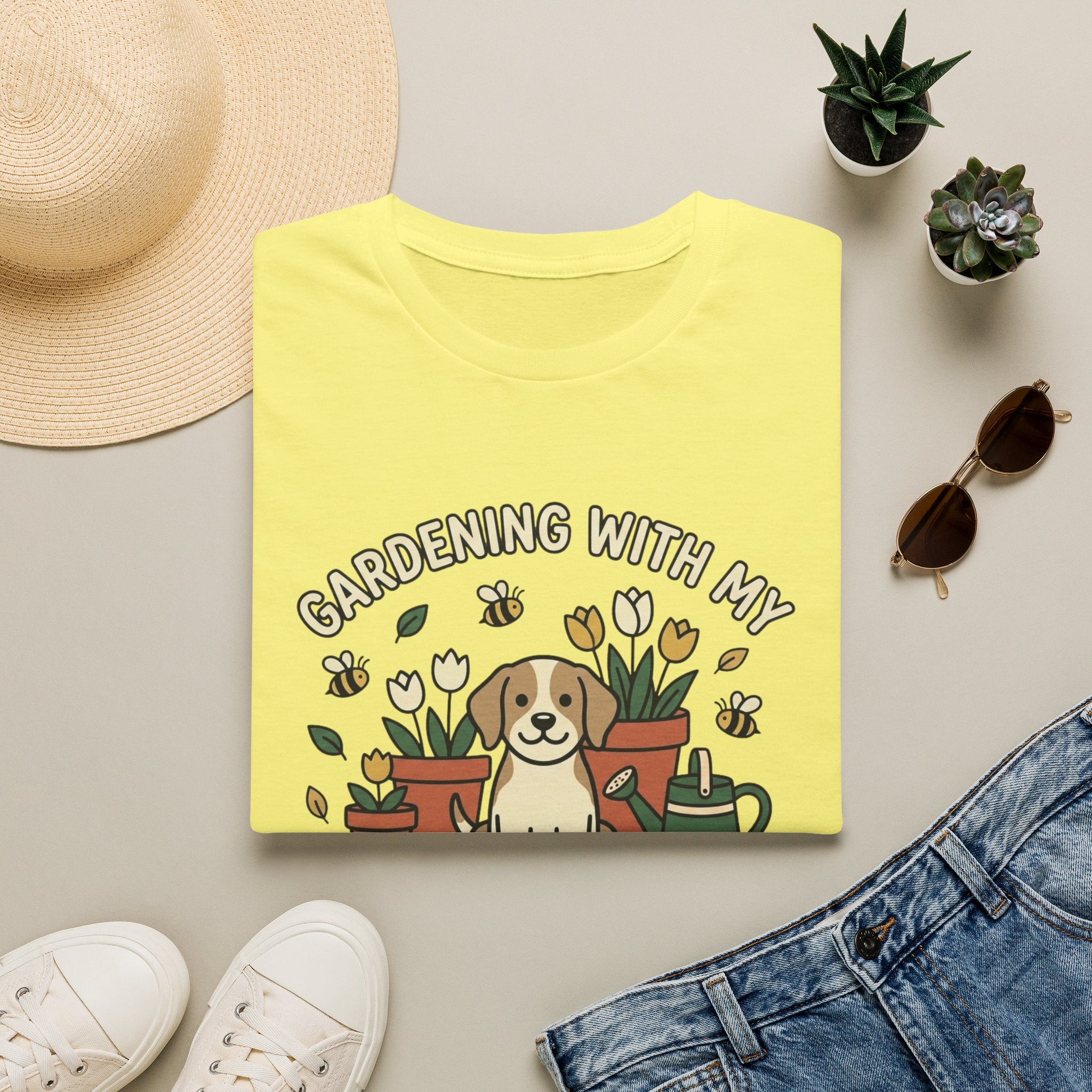 'Gardening With My Digging Buddy' Graphic T-Shirt