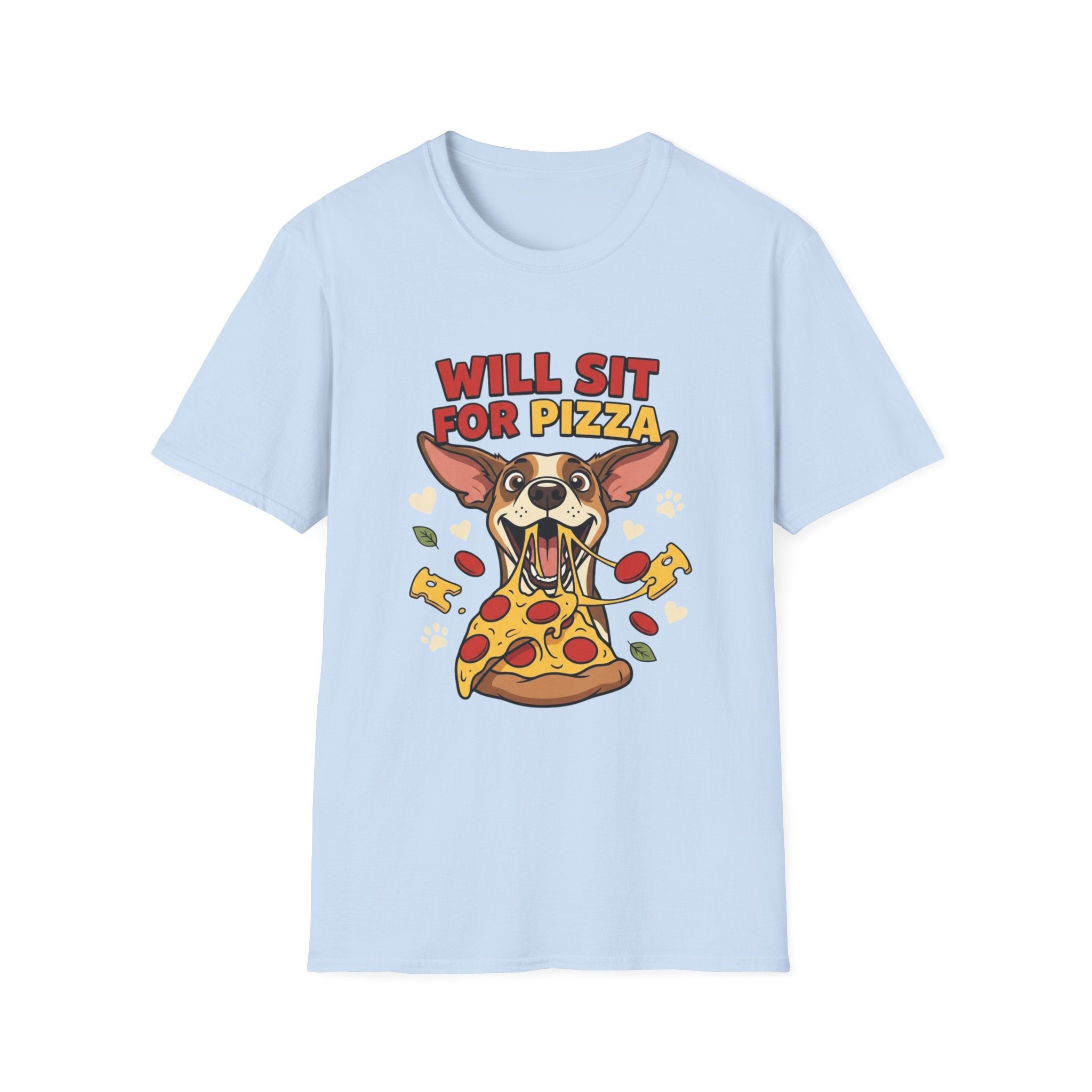 'Will Sit For Pizza' Graphic T-Shirt