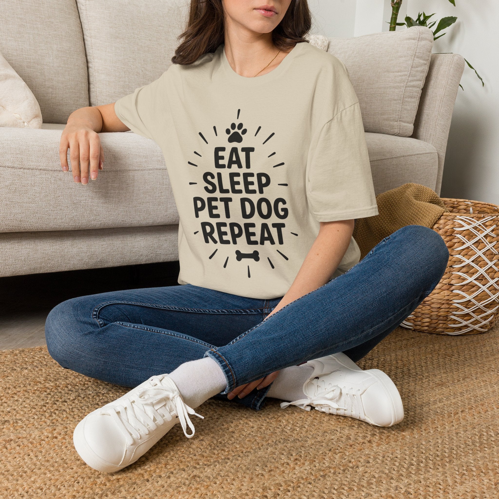 'Eat Sleep Pet Dog Repeat' Graphic T-Shirt
