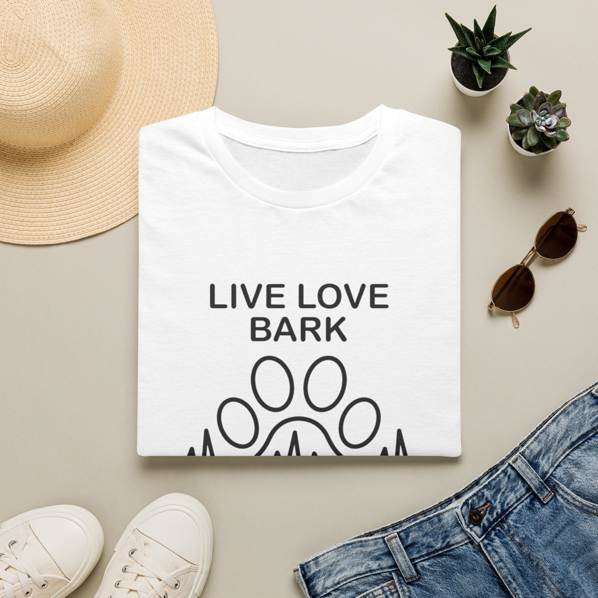 'Live Love Bark' Graphic T-Shirt