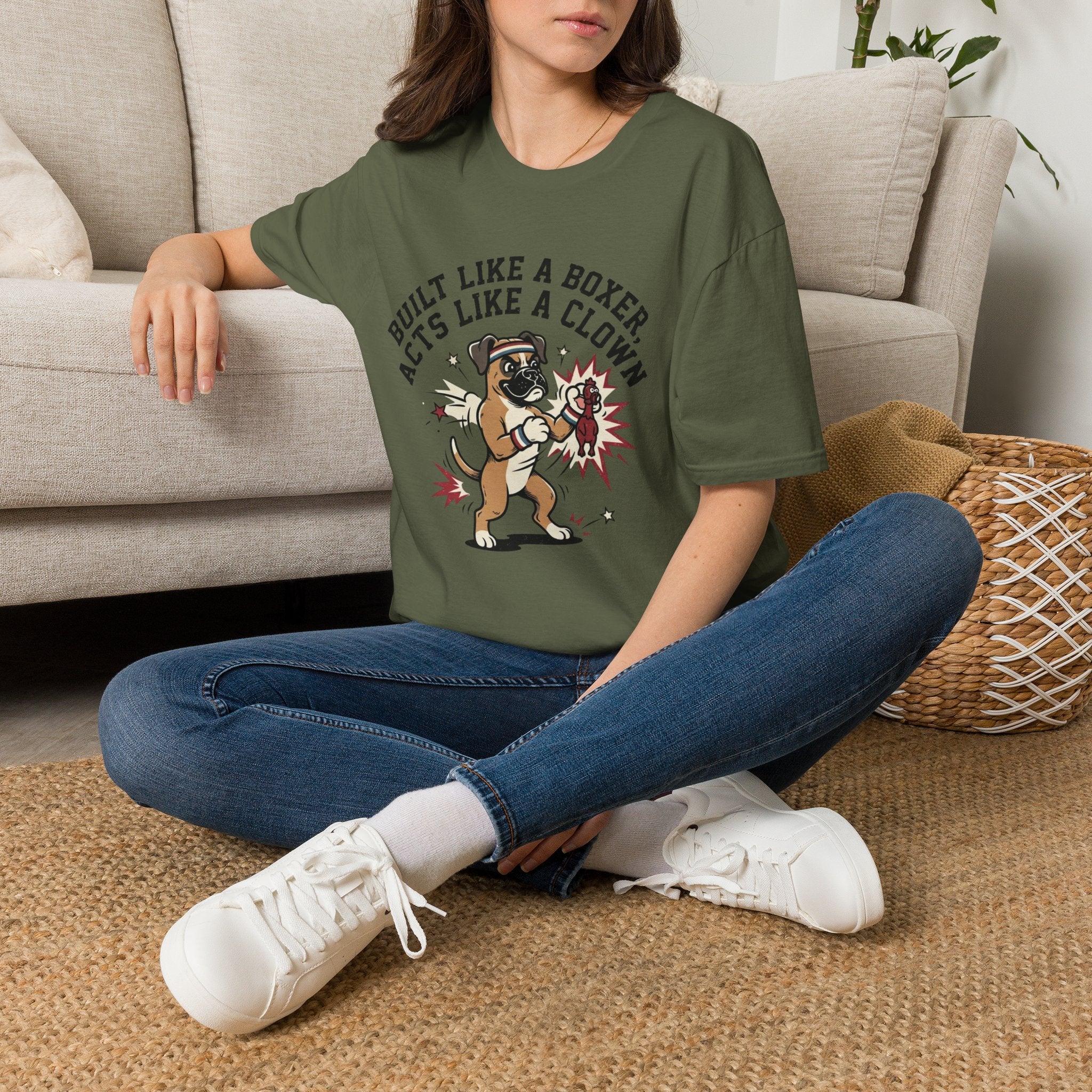 'Built Like A Boxer Acts Like A Clown' Graphic T-Shirt