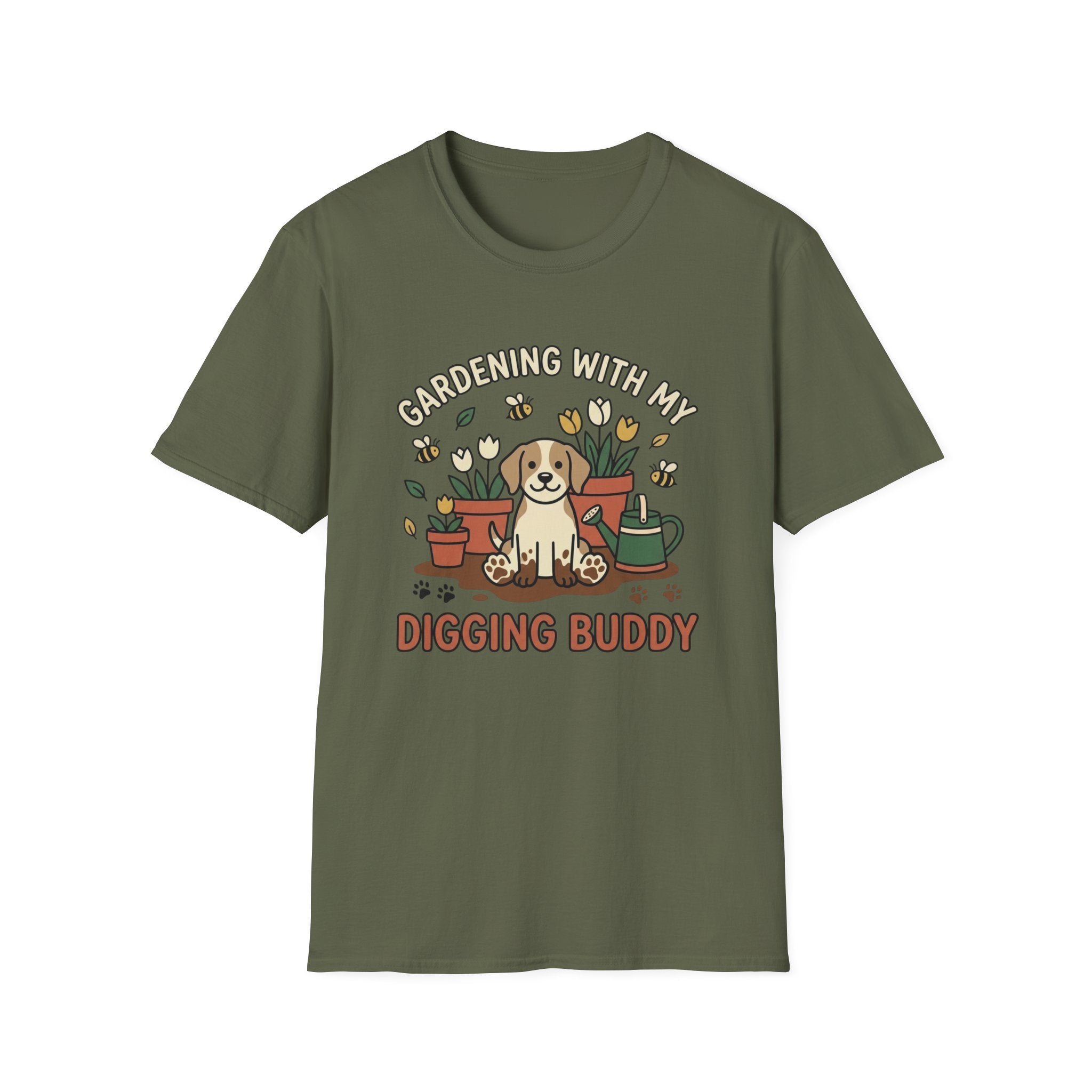 'Gardening With My Digging Buddy' Graphic T-Shirt