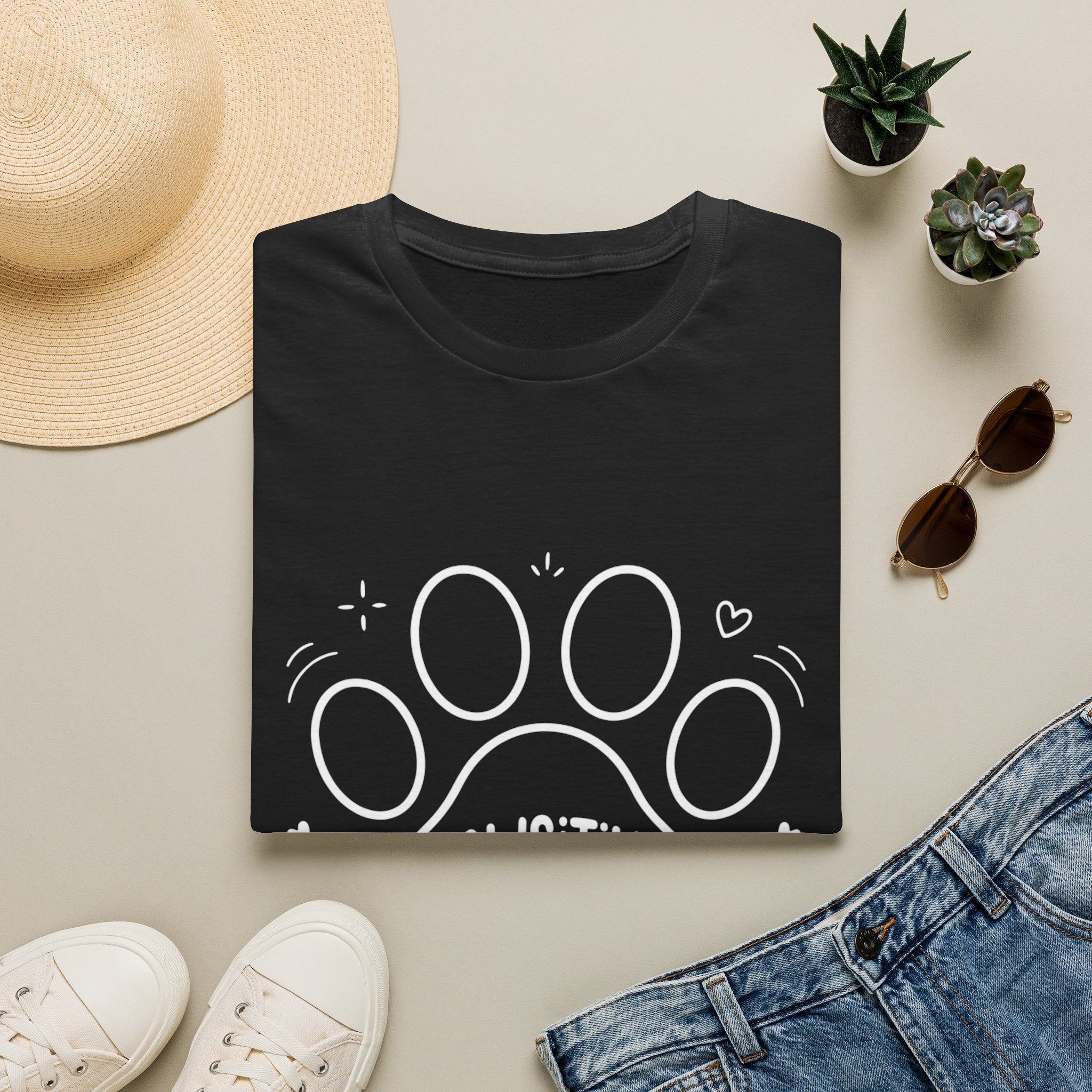 'Pawsitive Vibes' Graphic T-Shirt