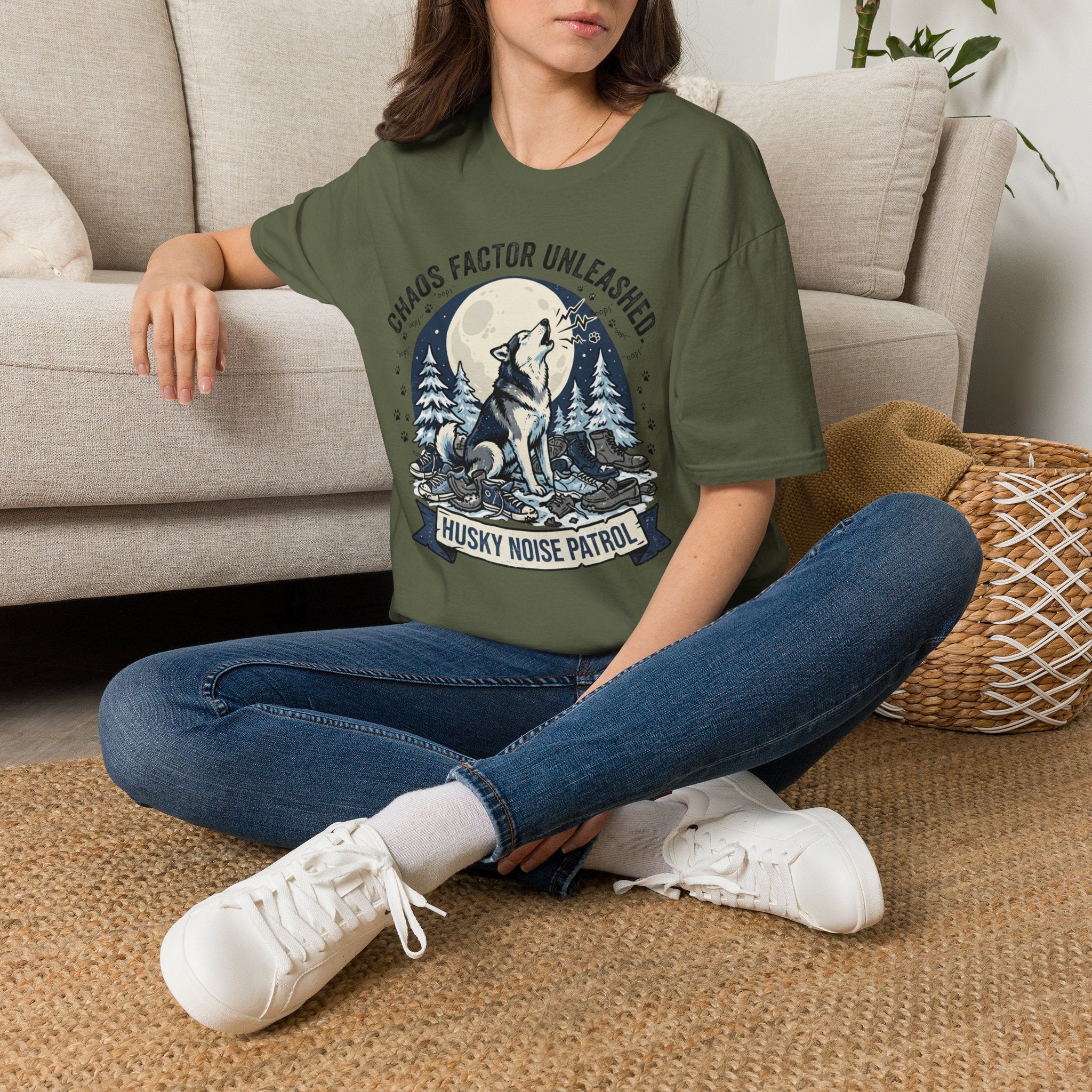 'Husky Noise Patrol' Graphic T-Shirt