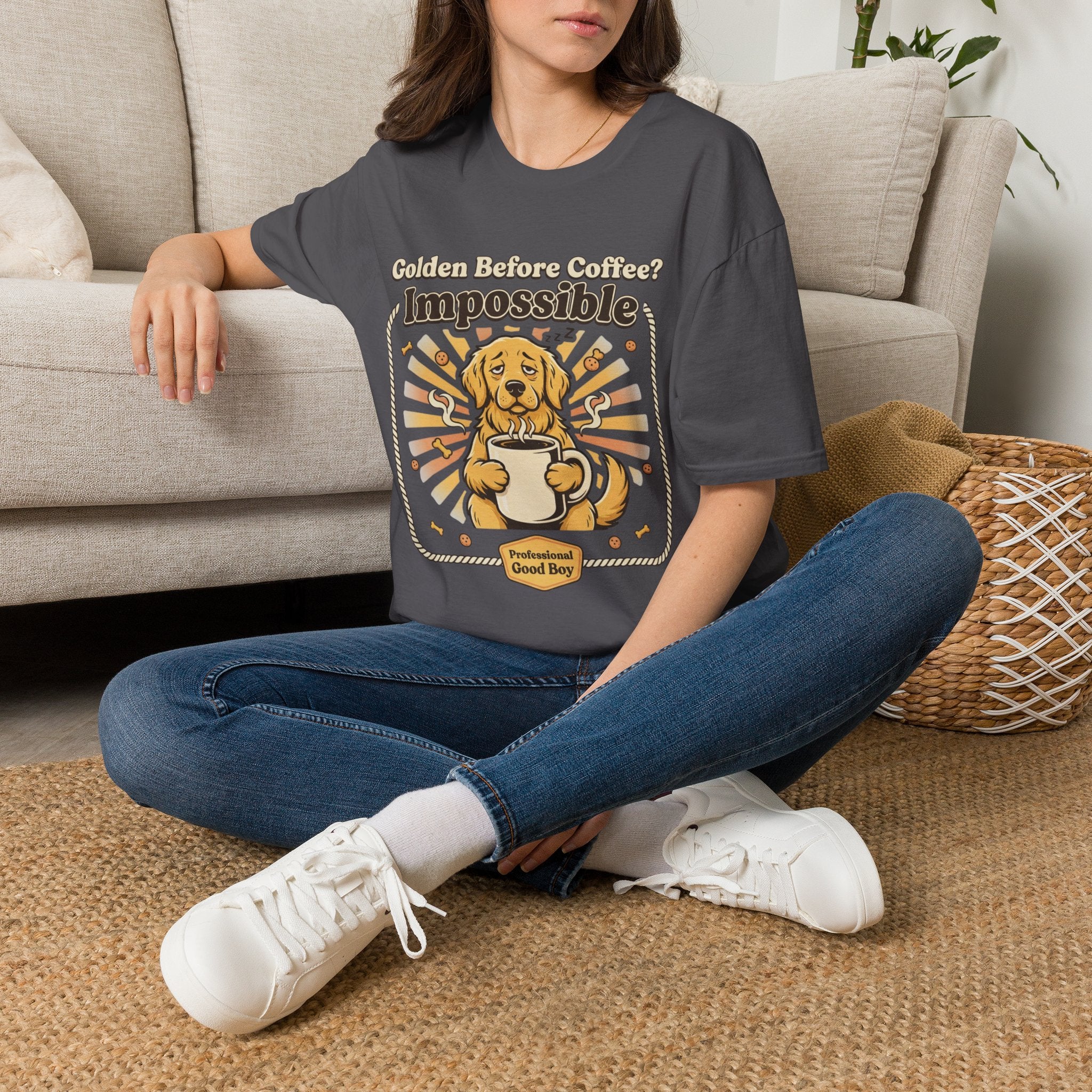 'Golden Before Coffee? Impossible' Graphic T-Shirt