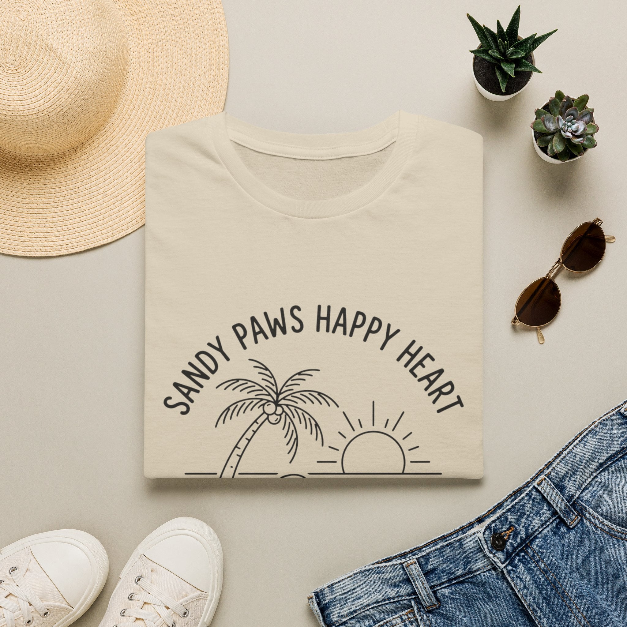 'Sandy Paws Happy Heart' Graphic T-Shirt