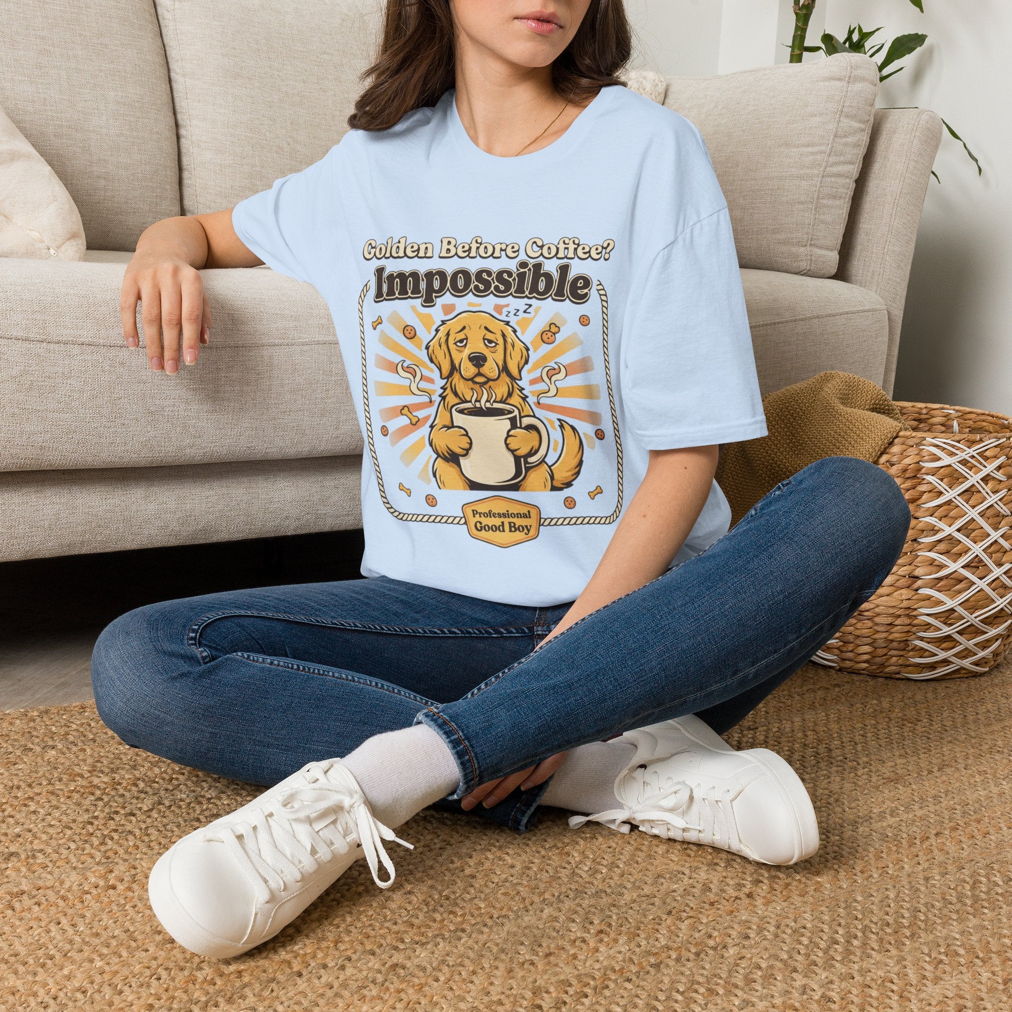 'Golden Before Coffee? Impossible' Graphic T-Shirt