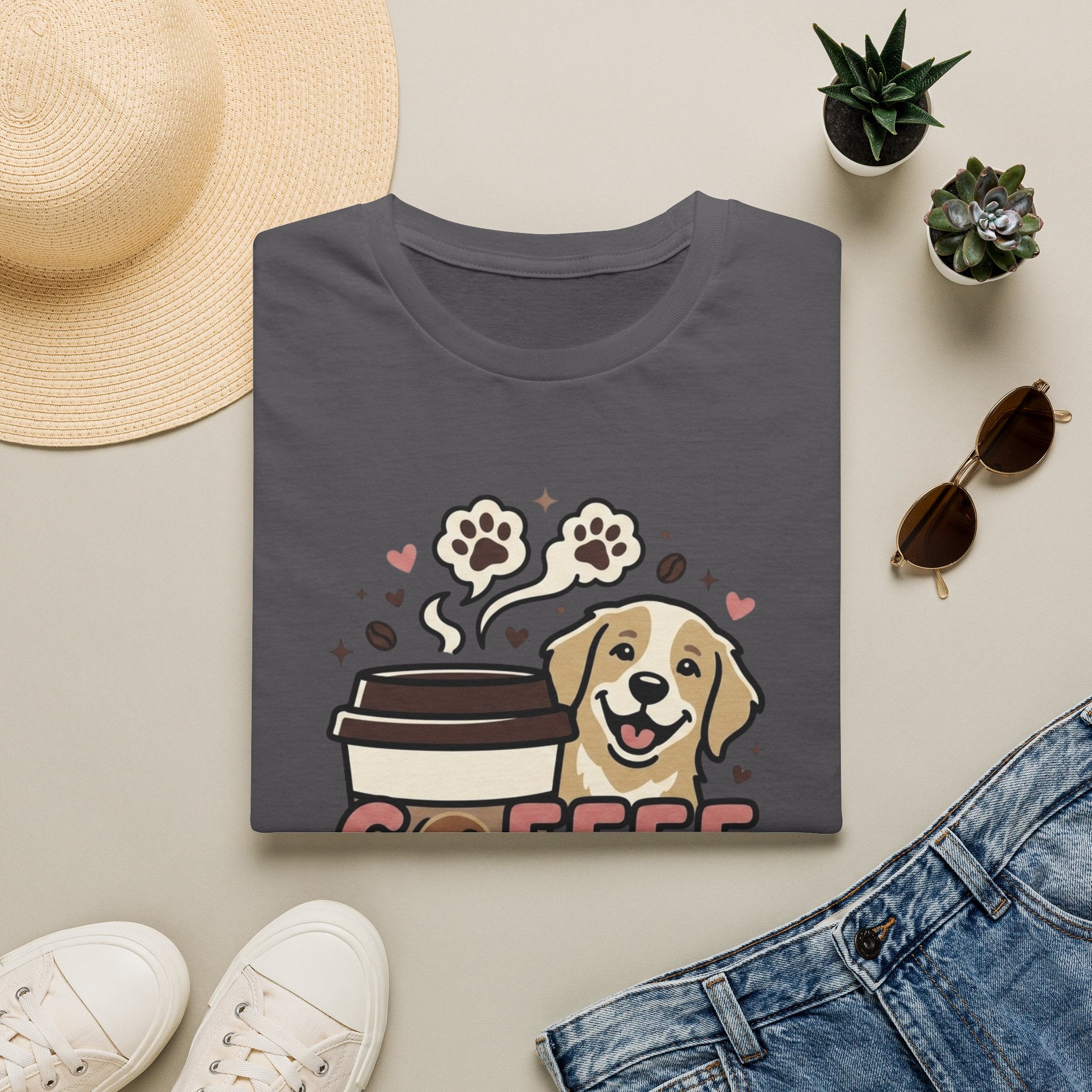 'Coffee Dogs Repeat' Graphic T-Shirt