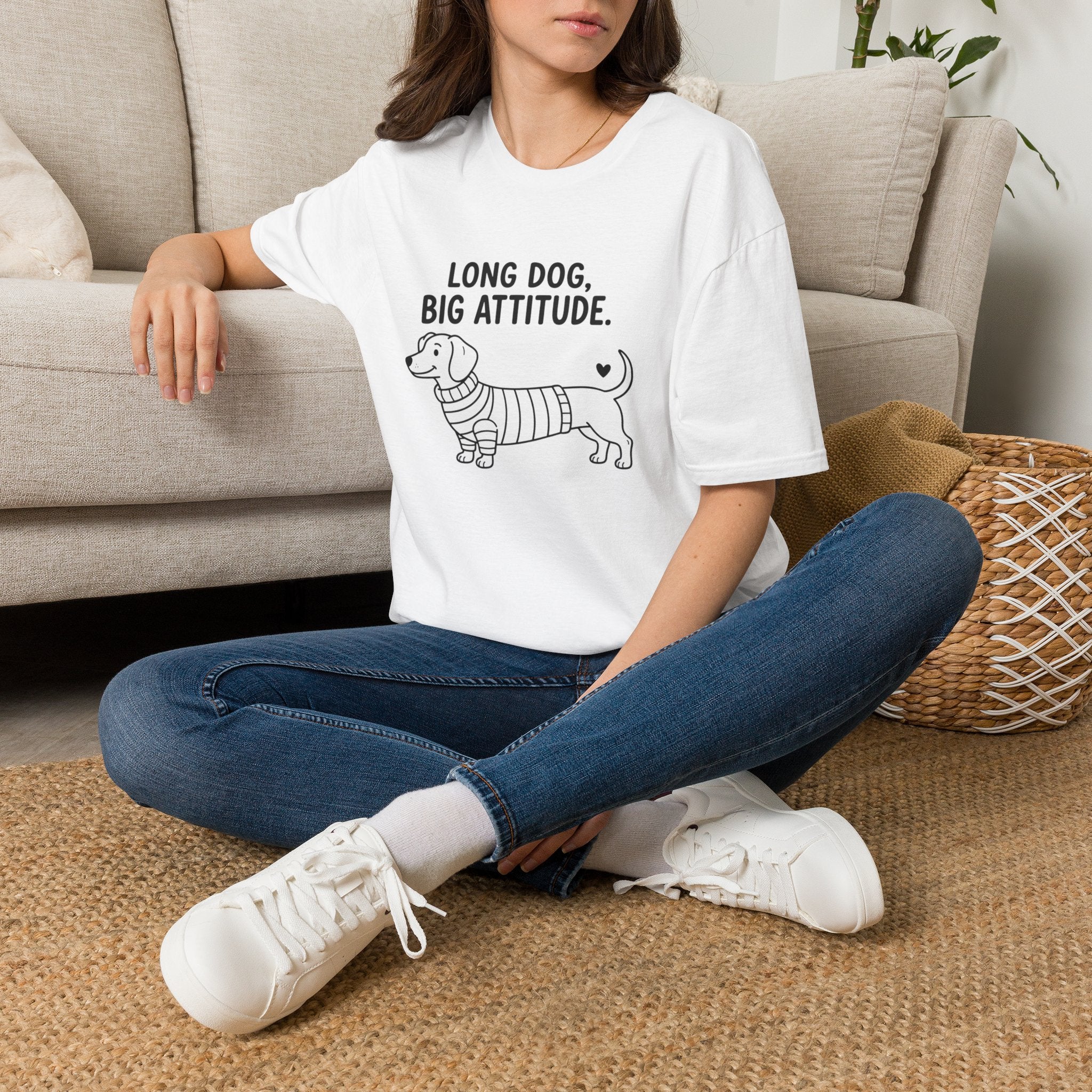 'Long Dog Big Attitude' Graphic T-Shirt