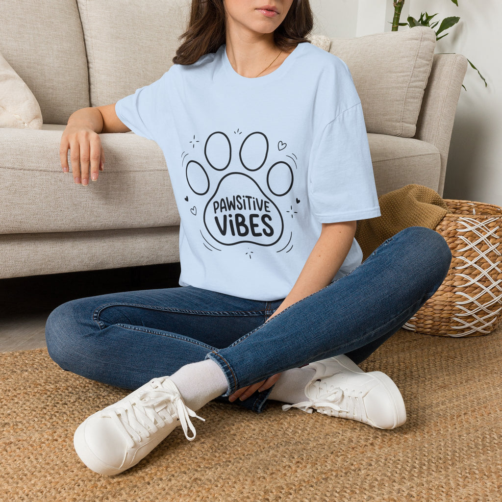 'Pawsitive Vibes' Graphic T-Shirt