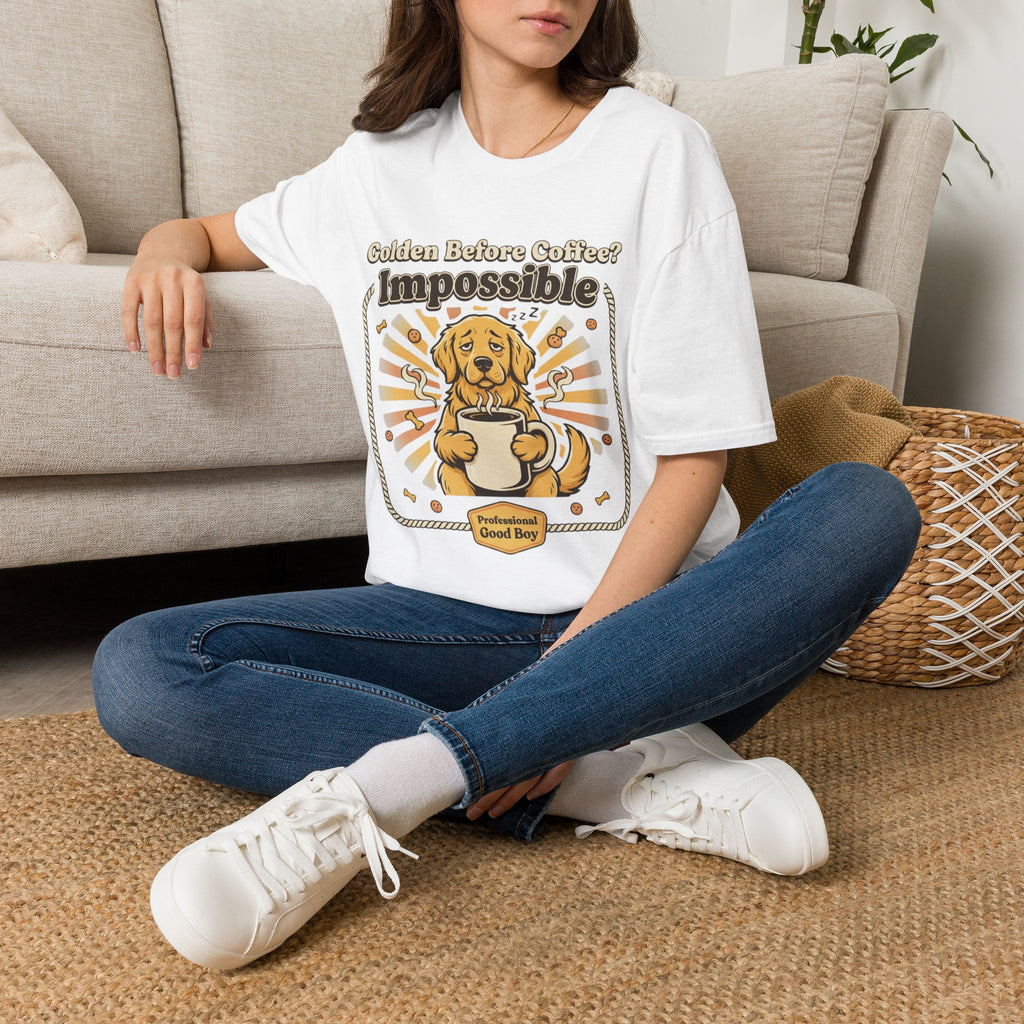 'Golden Before Coffee? Impossible' Graphic T-Shirt