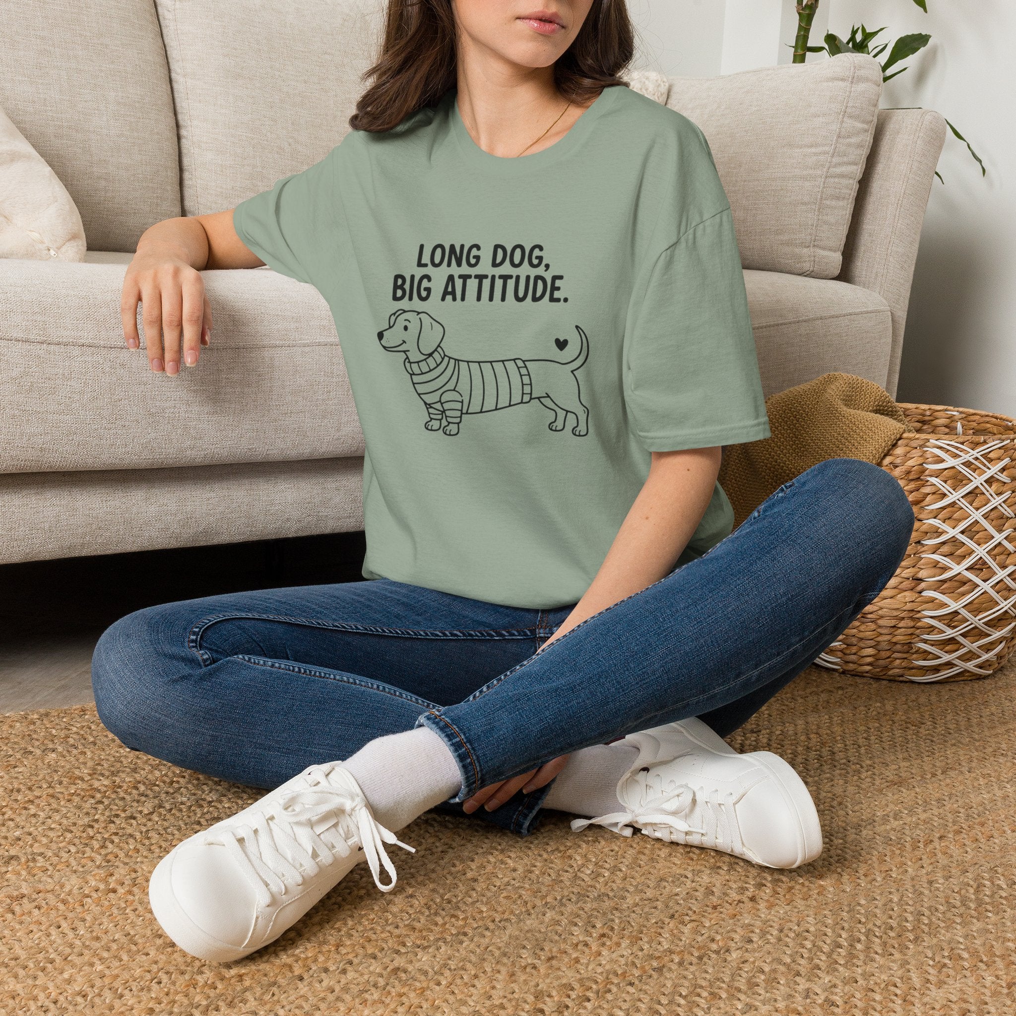 'Long Dog Big Attitude' Graphic T-Shirt