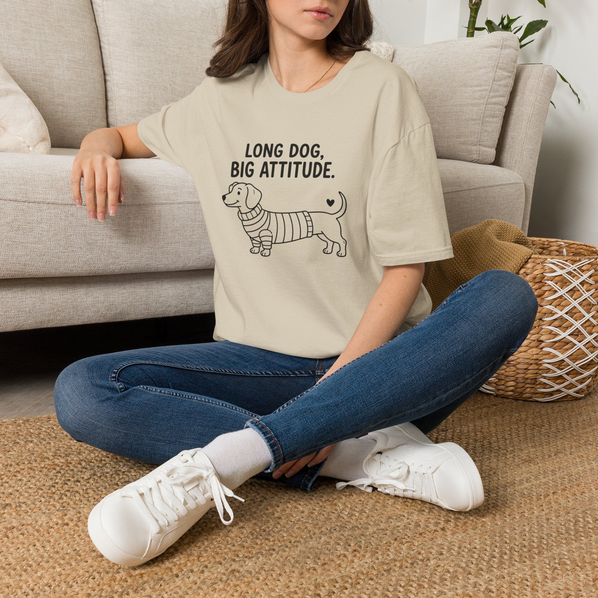 'Long Dog Big Attitude' Graphic T-Shirt