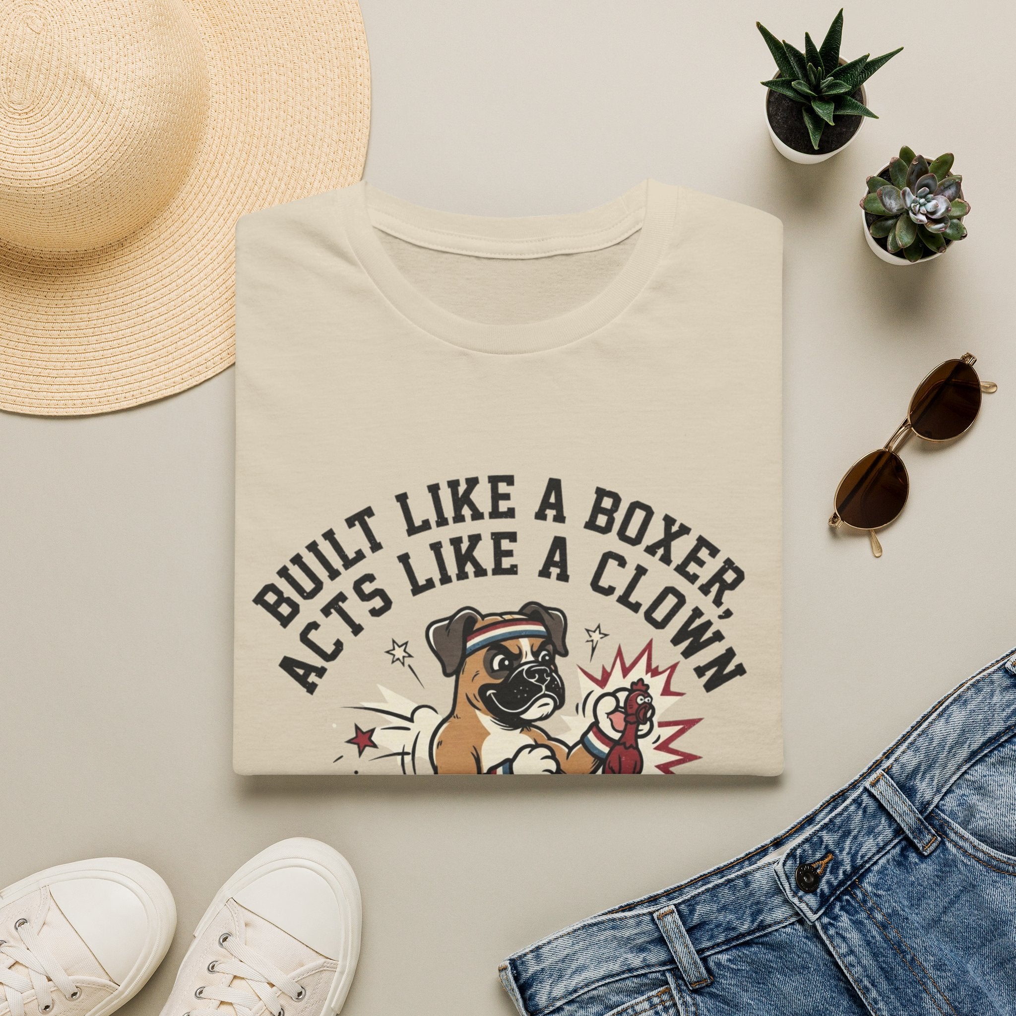 'Built Like A Boxer Acts Like A Clown' Graphic T-Shirt