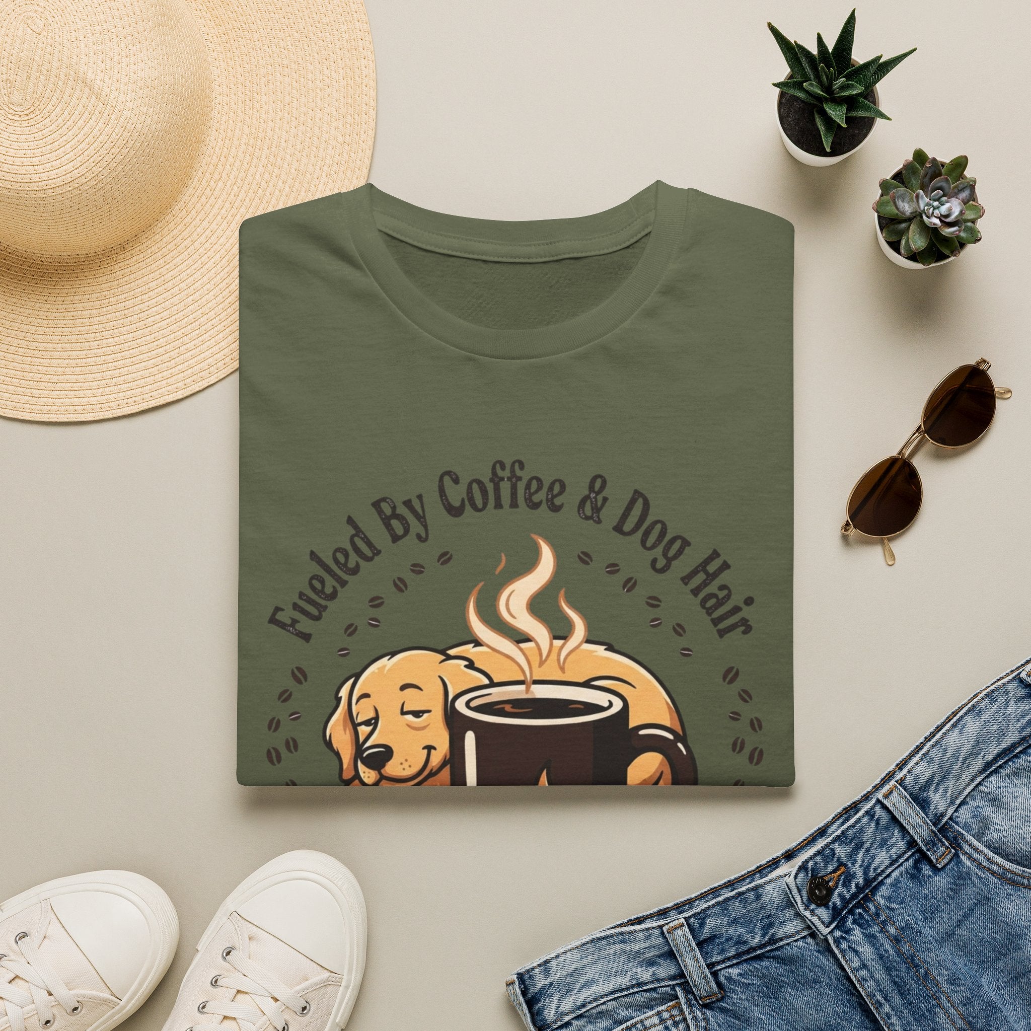 'Fueled by Coffee And Dog Hair' Graphic T-Shirt