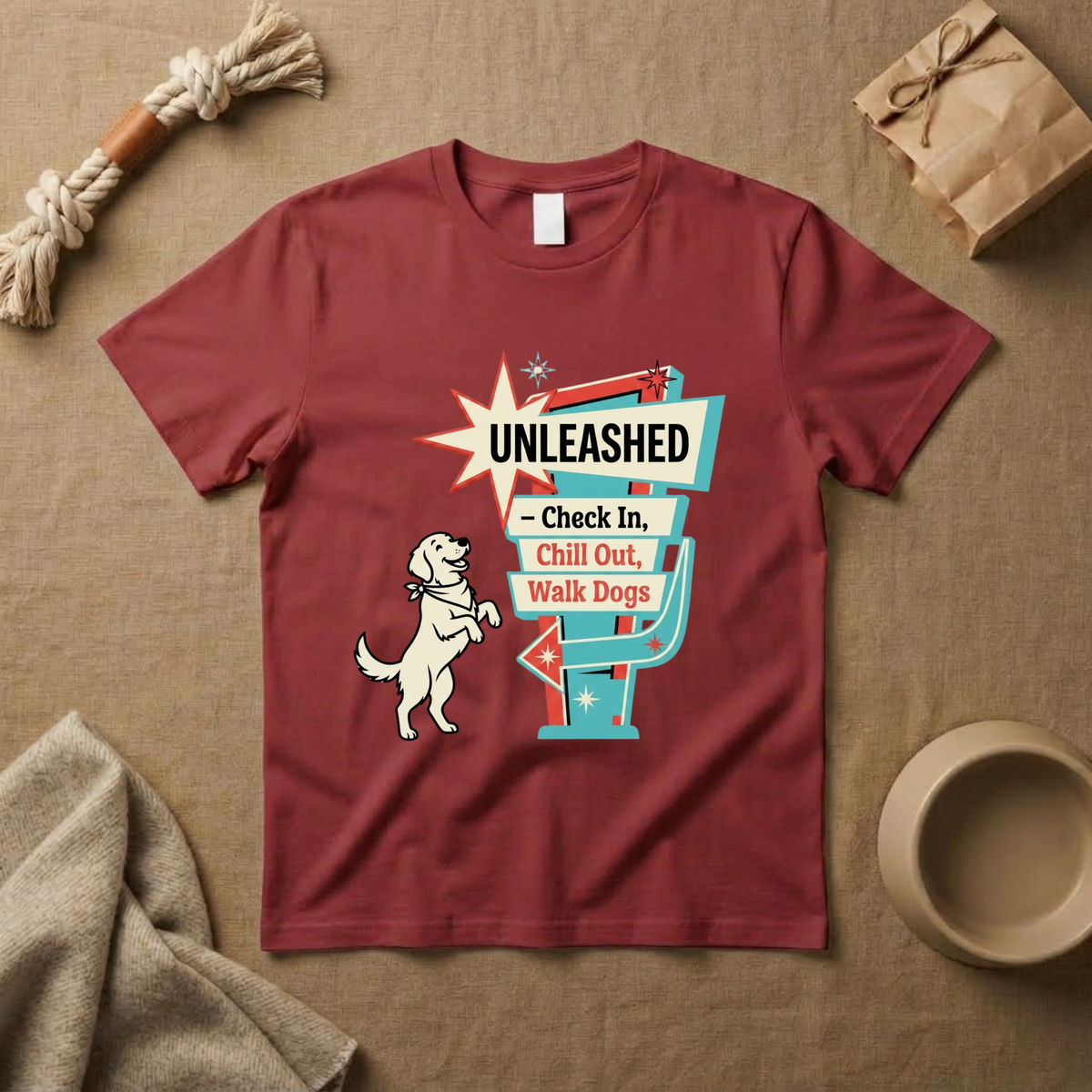 Check In, Chill Out, Walk Dog T-Shirt