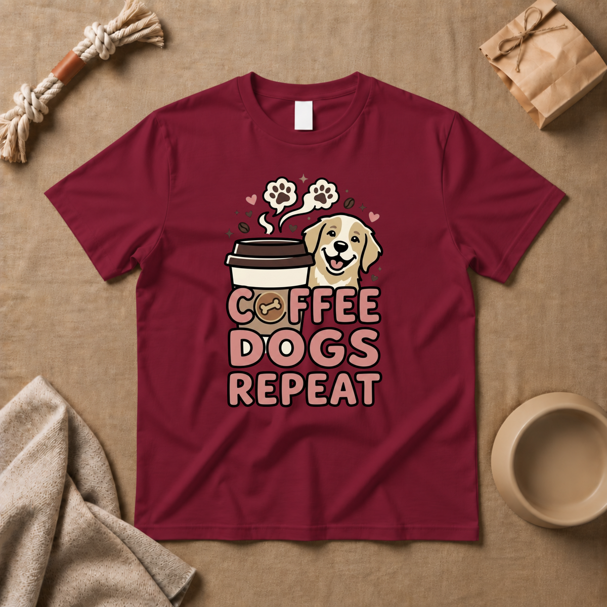 Coffee Dogs Repeat T-Shirt