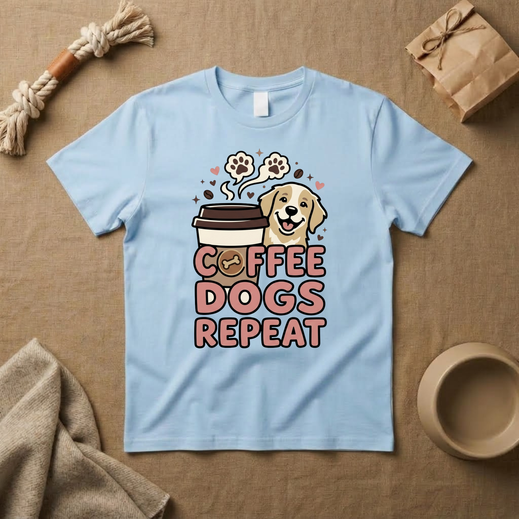 Coffee Dogs Repeat T-Shirt