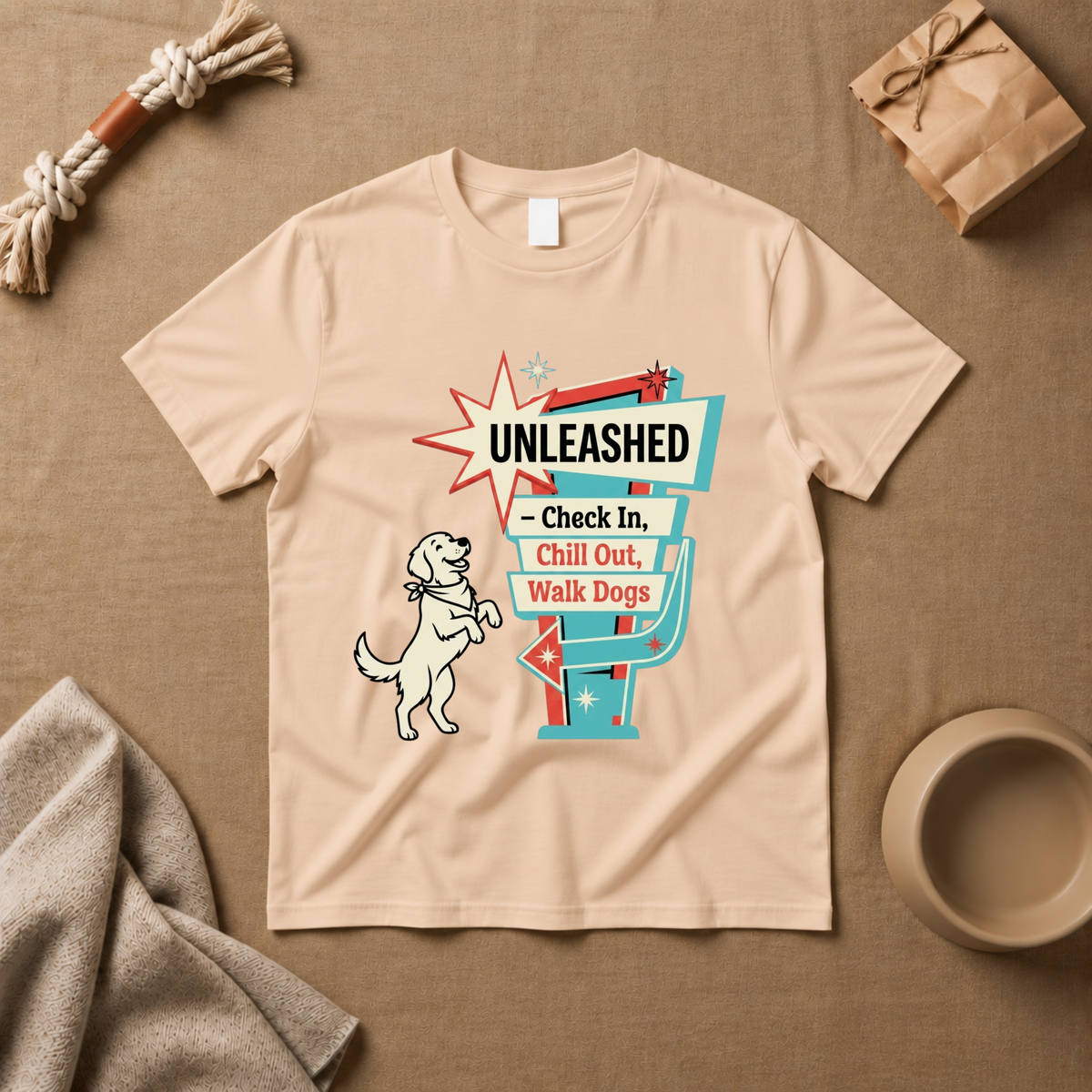 Check In, Chill Out, Walk Dog T-Shirt