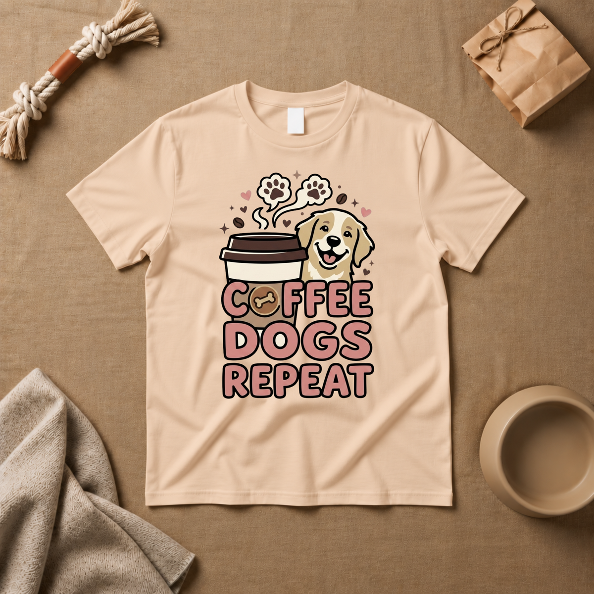 Coffee Dogs Repeat T-Shirt