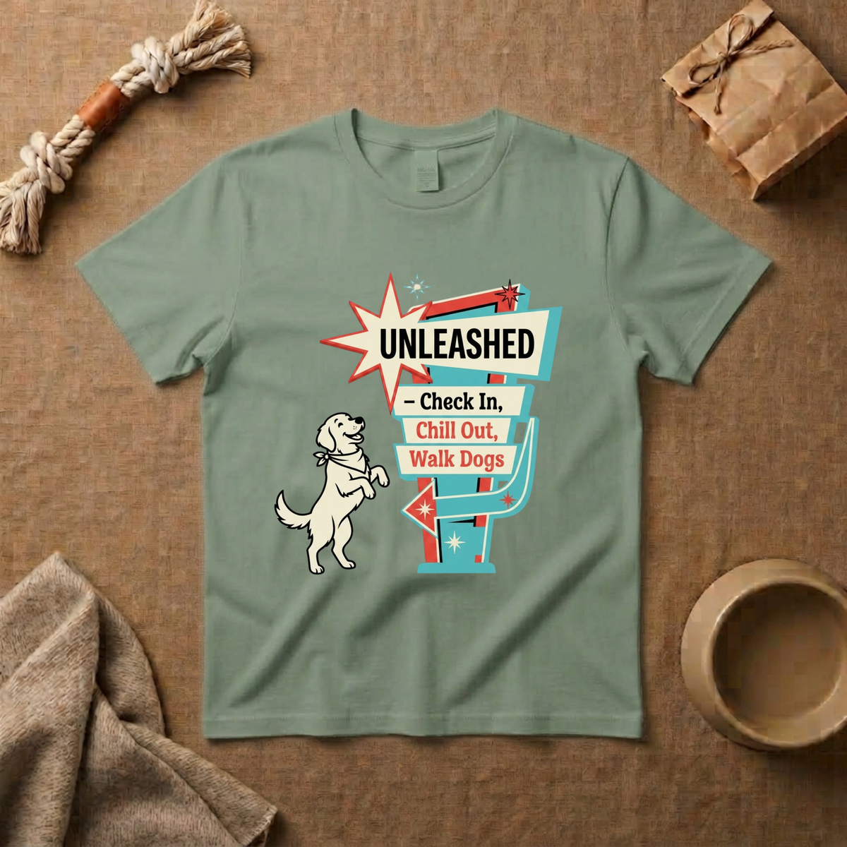 Check In, Chill Out, Walk Dog T-Shirt