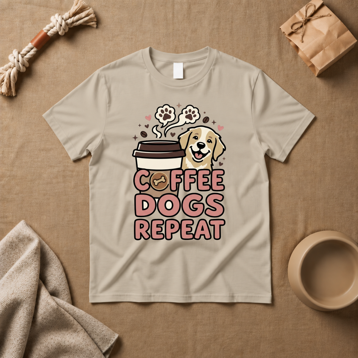 Coffee Dogs Repeat T-Shirt