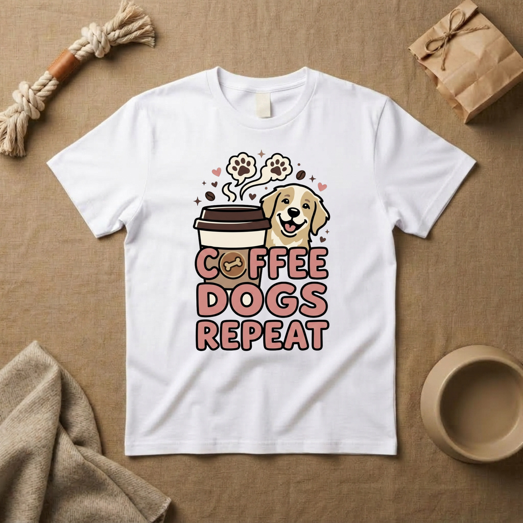 Coffee Dogs Repeat T-Shirt