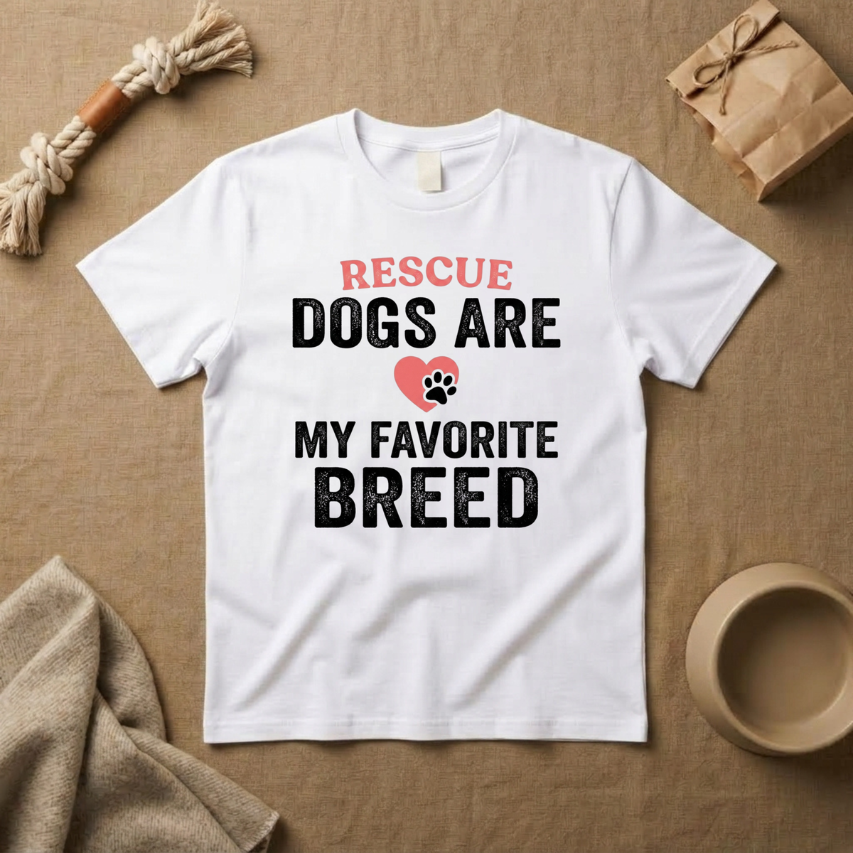 Resque Dog Are My Favourite Breed T-Shirt