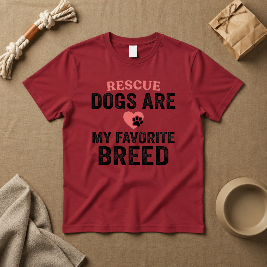Resque Dog Are My Favourite Breed T-Shirt