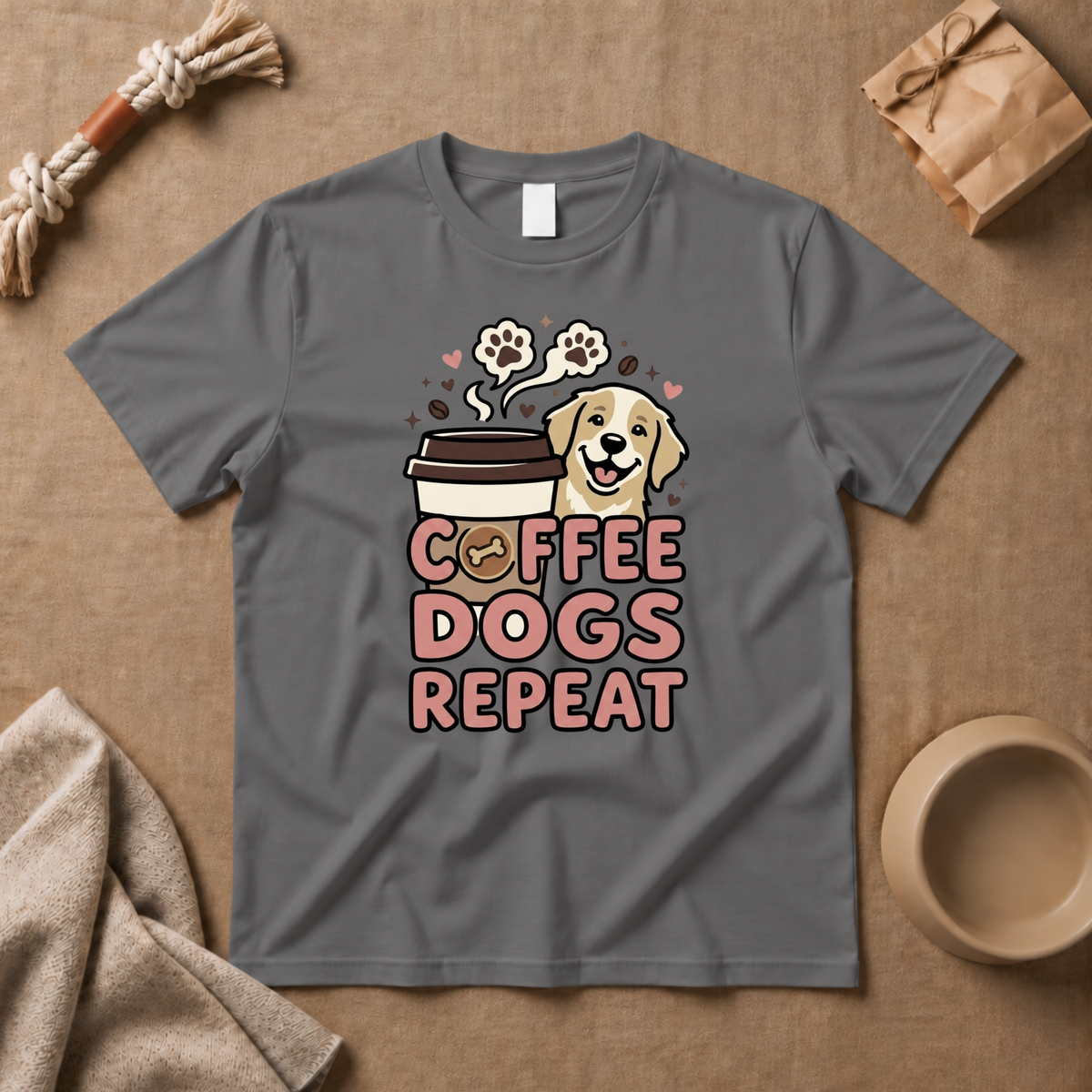 Coffee Dogs Repeat T-Shirt