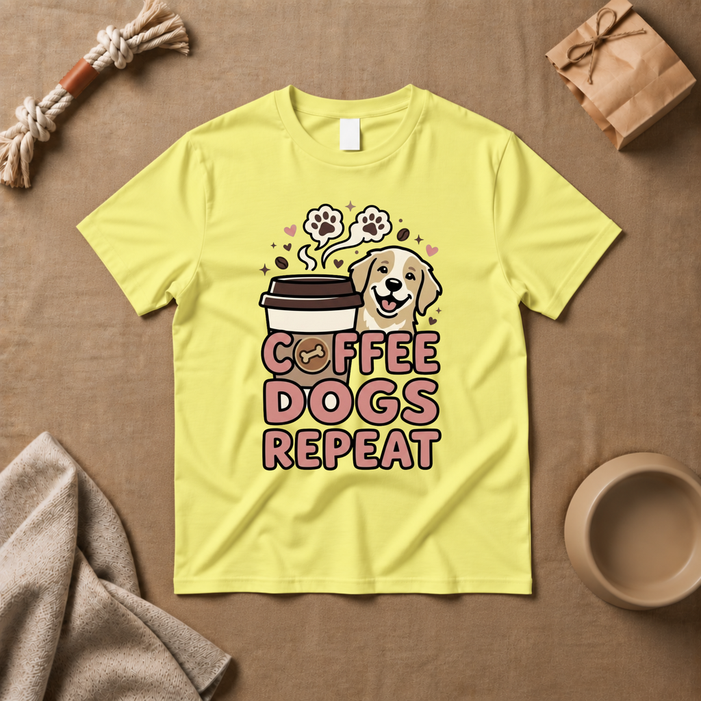 Coffee Dogs Repeat T-Shirt