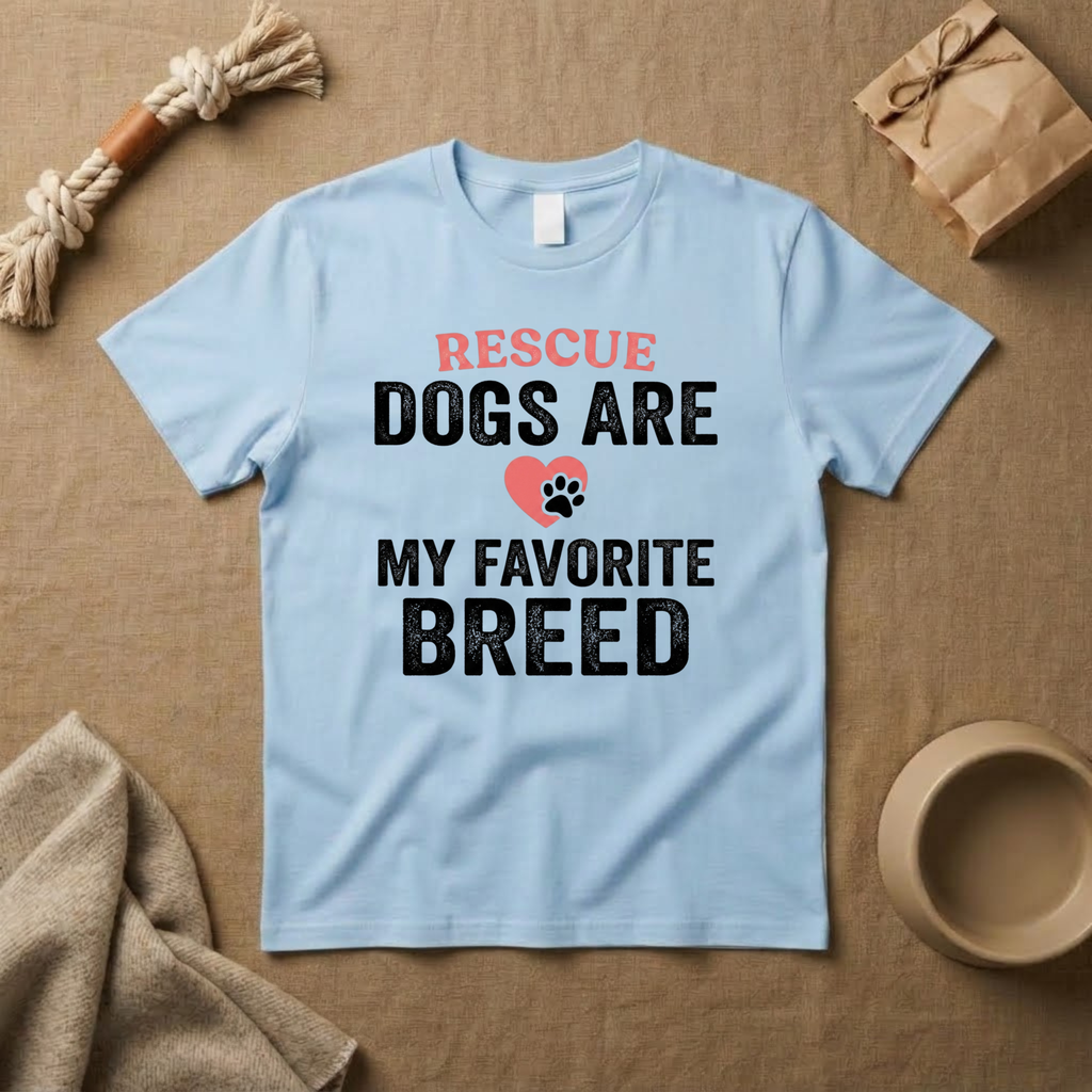 Resque Dog Are My Favourite Breed T-Shirt