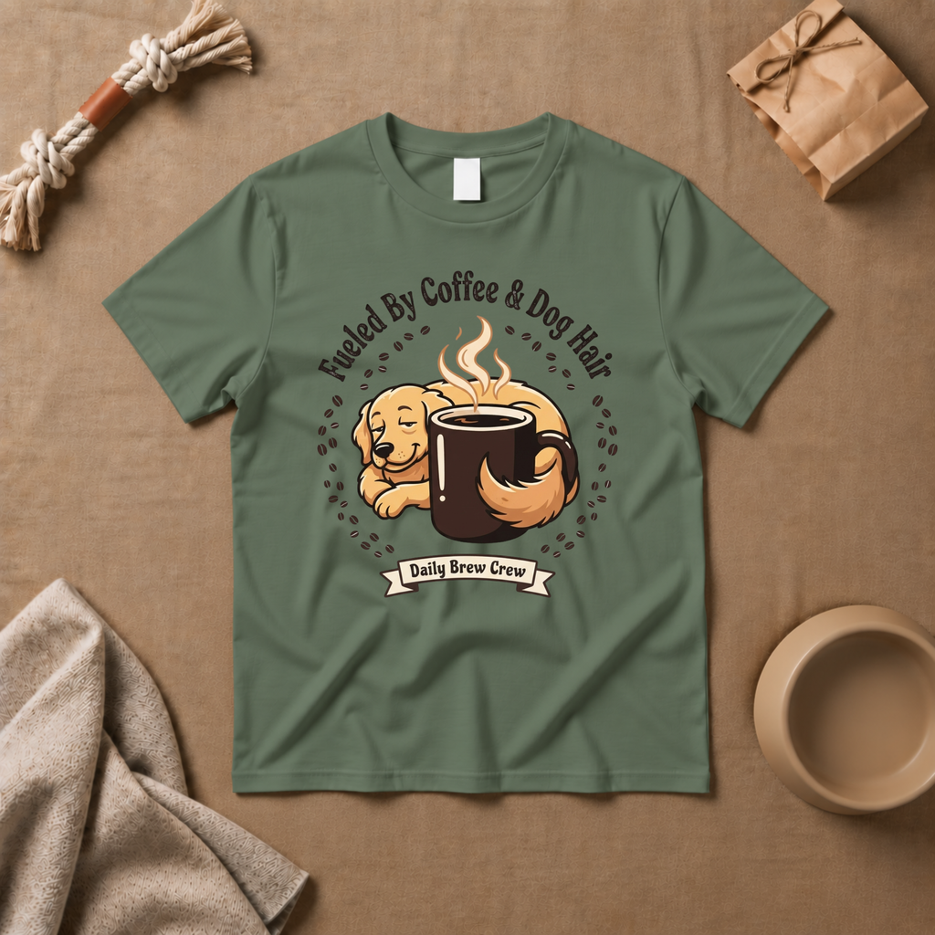 Fueled by Coffee And Dog Hair T-Shirt