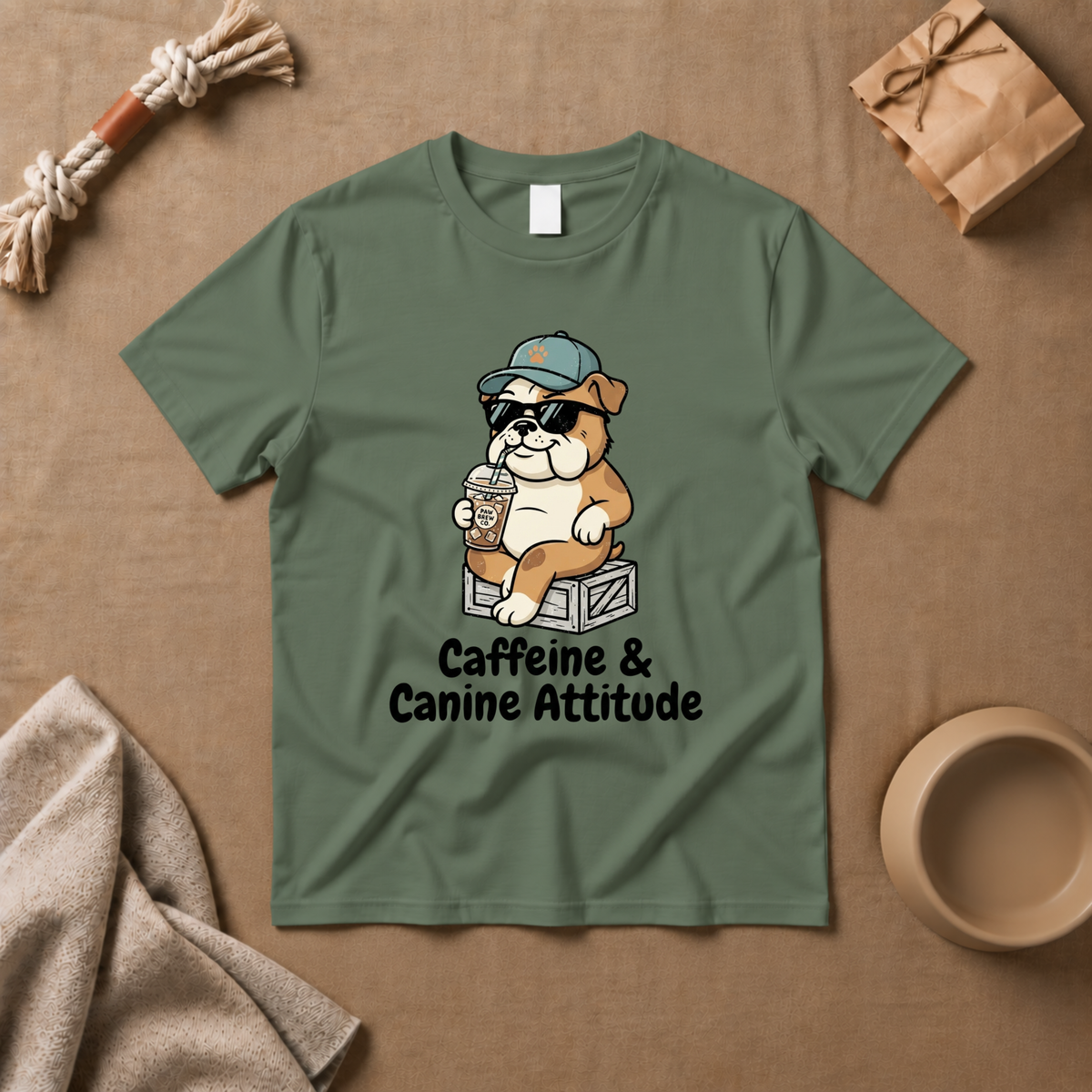 Caffeine & Canine Attitude T-Shirt