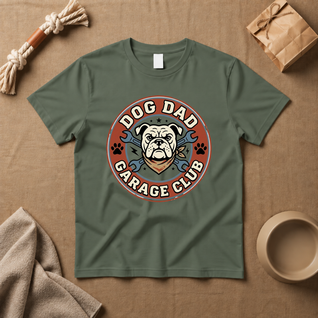 Dog Dad Garage Club T-shirts