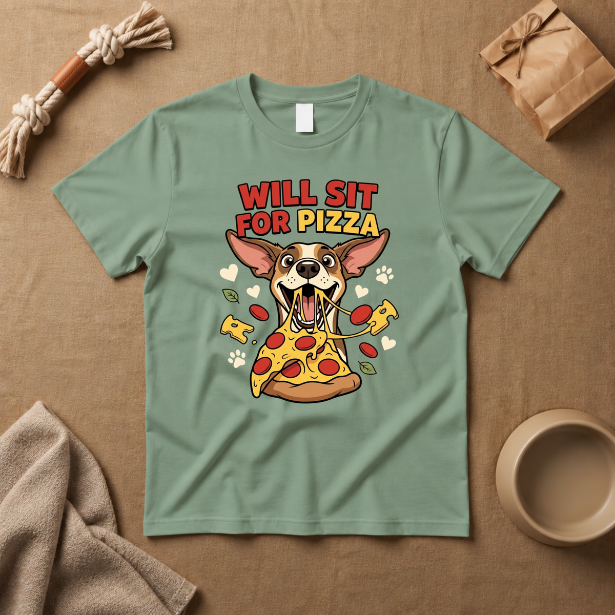 Will Sit For Pizza T-Shirt